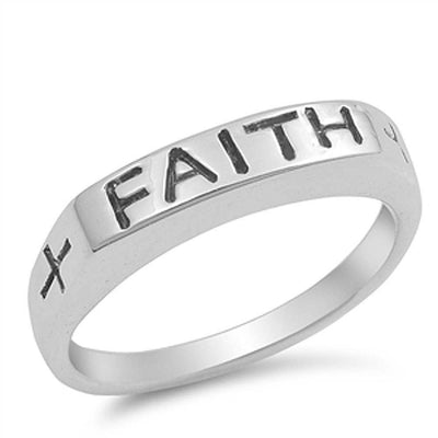 Sterling Silver Faith Ring
