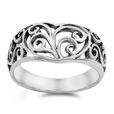 Sterling Silver Fancy Celtic Heart and Swirl Design with Face Height of 10MM