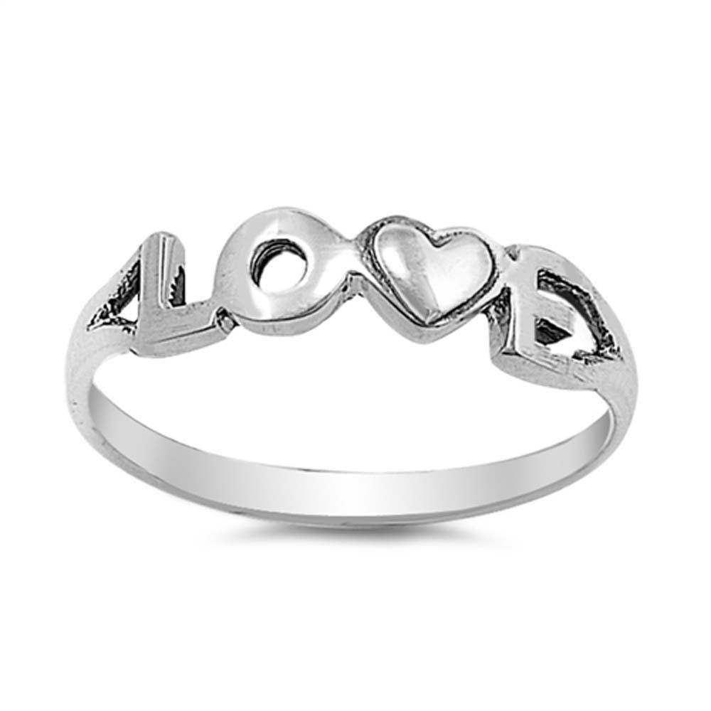 Sterling Silver Modish Fancy Cursive  LOVE  with Face Height of 4MM