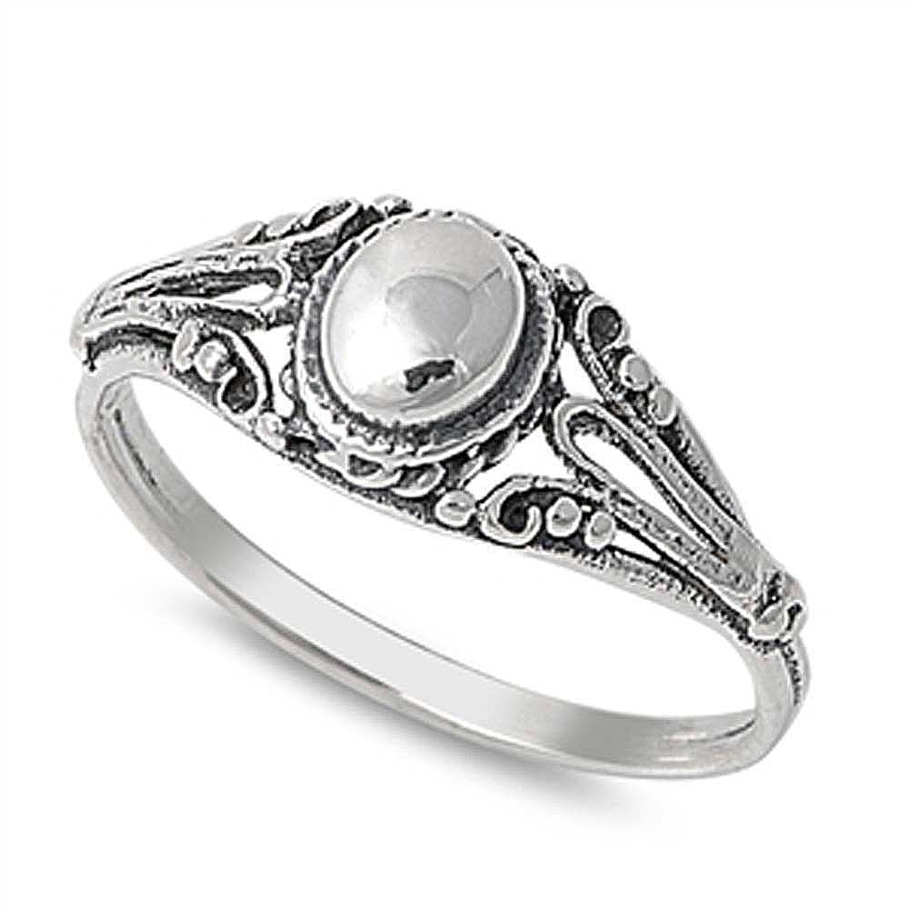 Sterling Silver Elegant Design Ring with Face Height of 7MM