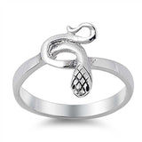 Sterling Silver Stylish Snake Ring with Face Height of 14MM