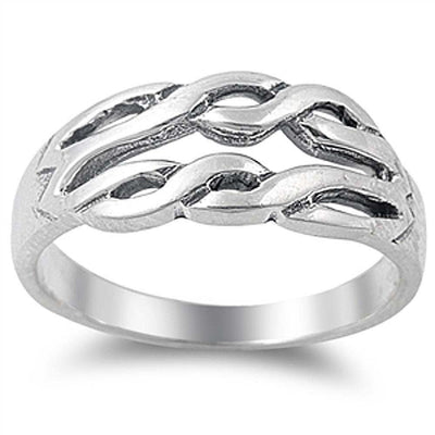 Sterling Silver Braided Celtic Knot Ring with Face Height of 8MM