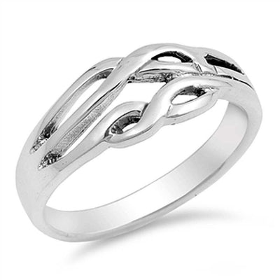 Sterling Silver Trendy Modish Celtic Knot Ring with Face Height of 7MM