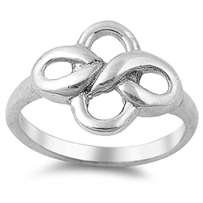 Sterling Silver Stylish Flower Celtic Knot Ring with Face Height of 14MM