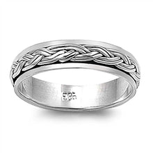 Load image into Gallery viewer, Sterling Silver Spinner Shaped Plain RingsAnd Band Width 5mm