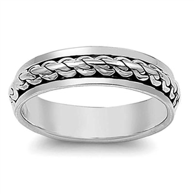 Sterling Silver Spinner Celtic Ring with Face Height of 6MM