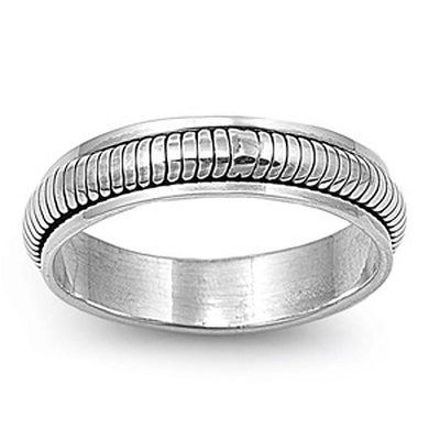Sterling Silver Spinner Shaped Plain RingsAnd Face Height 6mmAnd Band Width 6mm