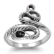 Load image into Gallery viewer, Sterling Silver Snake Shaped Plain RingsAnd Face Height 18mmAnd Band Width 2mm