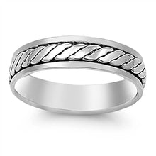 Load image into Gallery viewer, Sterling Silver Spinner Shaped Plain RingsAnd Band Width 6mm