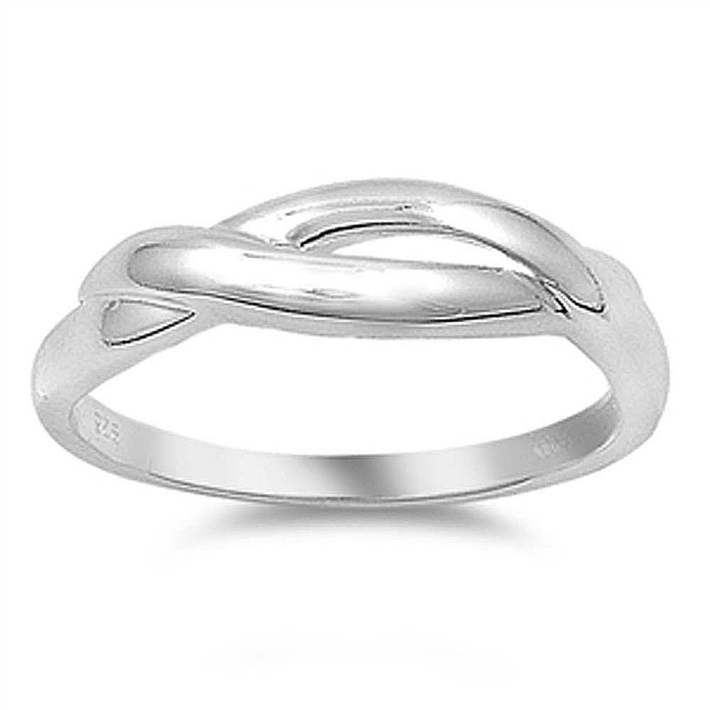 Sterling Silver Plain Twist Ring with Face Height of 5MM