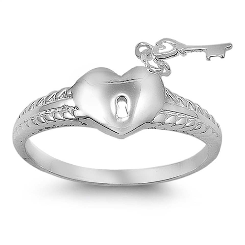 Sterling Silver Heart Shaped Plain RingsAnd Face Height 9mmAnd Band Width 2mm