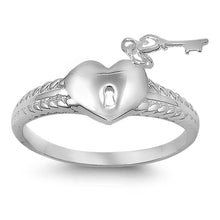 Load image into Gallery viewer, Sterling Silver Heart Shaped Plain RingsAnd Face Height 9mmAnd Band Width 2mm