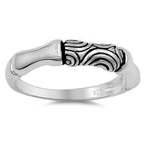 Sterling Silver Artistic Design Band Ring with Face Height of 4MM