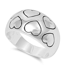 Load image into Gallery viewer, Sterling Silver Rhodium Plated Heart Shaped Plain RingsAnd Face Height 12mm