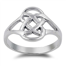 Load image into Gallery viewer, Sterling Silver Celtic Trinity Knot Ring with Face Height of 14MM