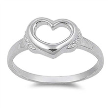 Load image into Gallery viewer, Sterling Silver Classy Open Cut Heart Ring with Face Height of 9MM