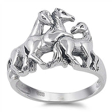 Load image into Gallery viewer, Sterling Silver Horse Shaped Plain RingsAnd Face Height 14mmAnd Band Width 2mm