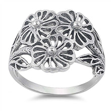 Load image into Gallery viewer, Sterling Silver Flower Shaped Plain RingsAnd Face Height 16mmAnd Band Width 2mm
