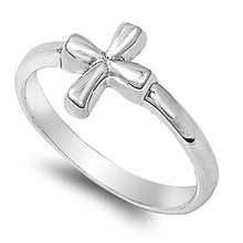 Load image into Gallery viewer, Sterling Silver Plain Cross Ring with Face Height of 15MM