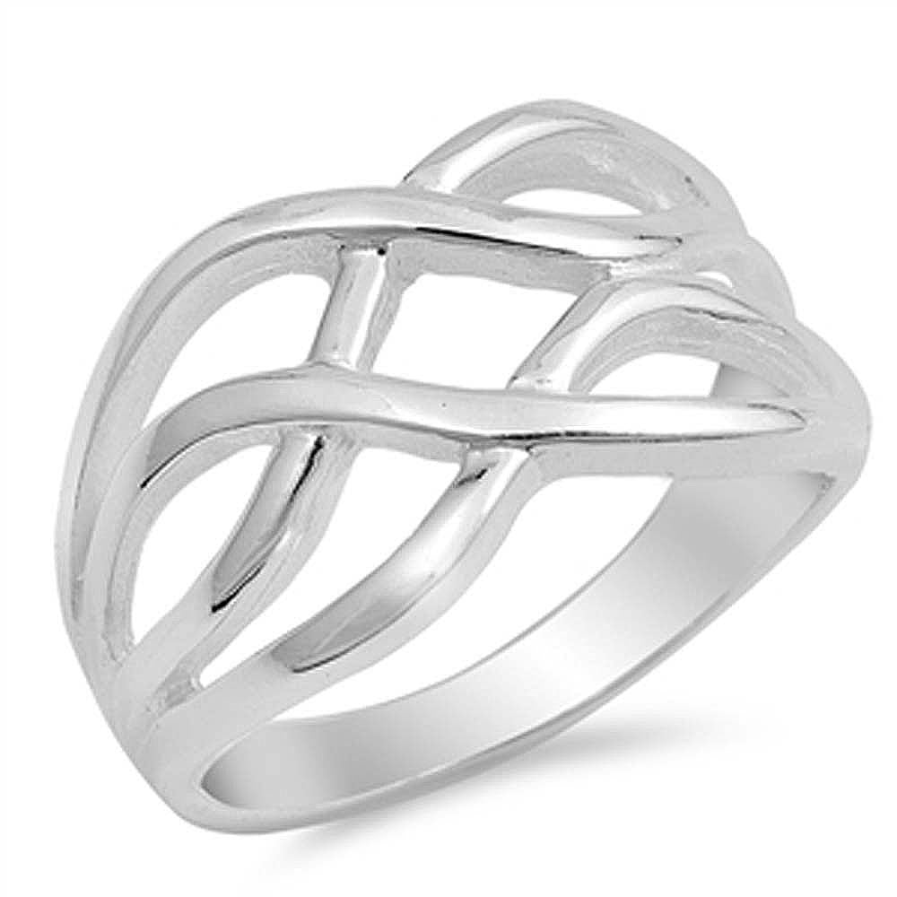 Sterling Silver Celtic Eternity Ring with Face Height of 12MM