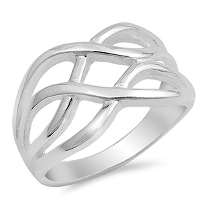 Sterling Silver Celtic Eternity Ring with Face Height of 12MM