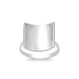 Sterling Silver Concave Shaped Plain RingsAnd Face Height 14mmAnd Band Width 2mm