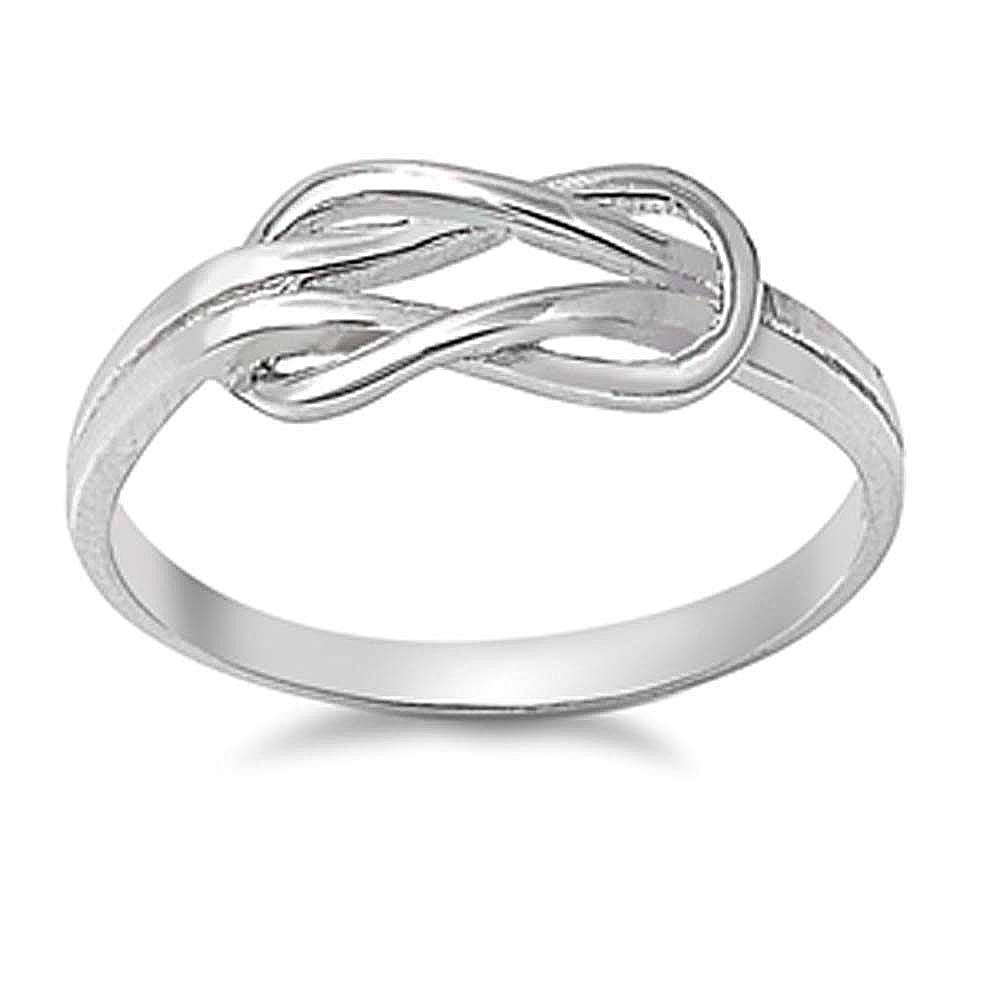 Sterling Silver High Polish Infinity Love Knot Shaped Plain RingsAnd Face Height 6mmAnd Band Width 2mm