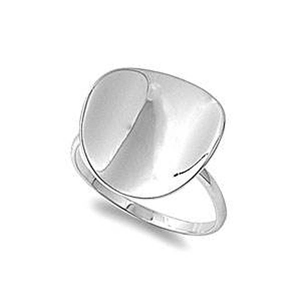 Sterling Silver Concave Shaped Plain RingsAnd Face Height 17mmAnd Band Width 1.5mm