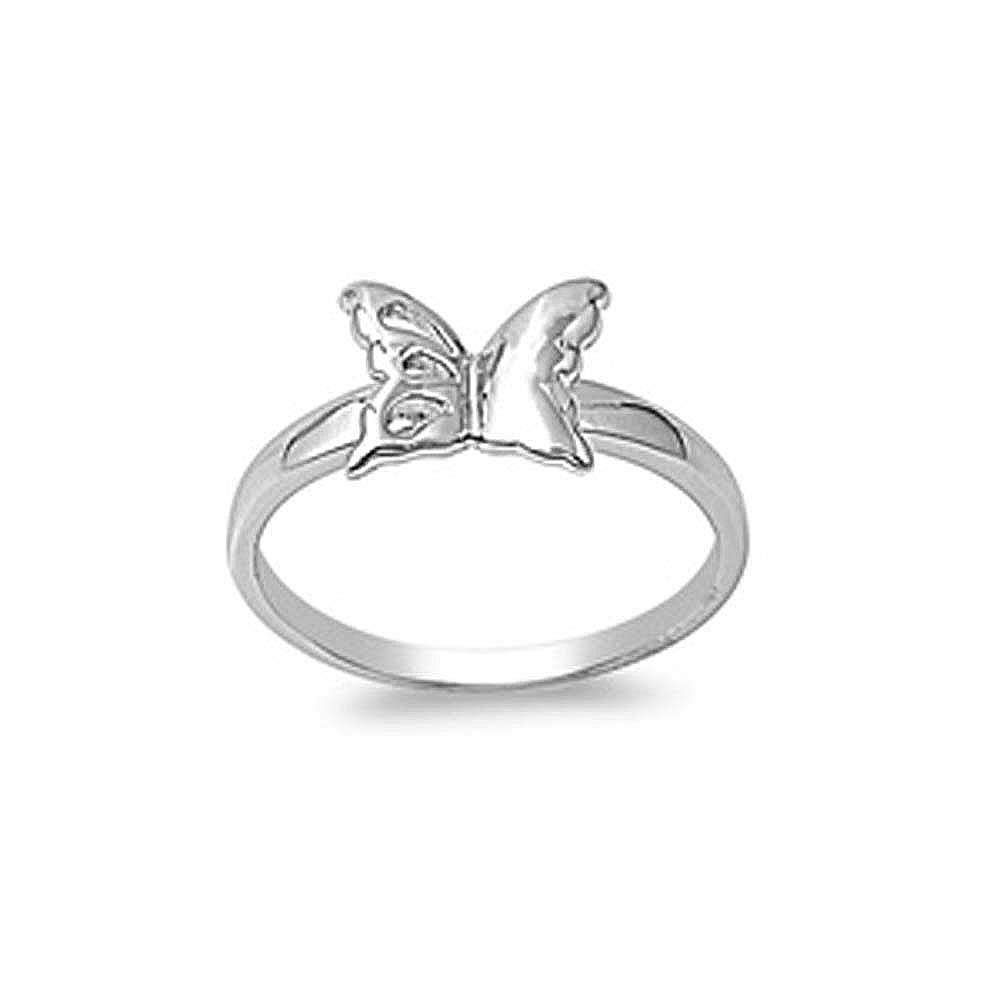 Sterling Silver Butterfly Ring with Face Height of 9MM