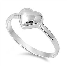 Load image into Gallery viewer, Sterling Silver Plain Heart Ring with Face Height of 7MM