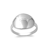 Sterling Silver Plain Curve Disc Ring with Face Height of 13MM