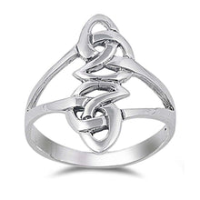 Load image into Gallery viewer, Sterling Silver Elegant Elongated Celtic Knot Design Ring with Face Height of 22MM