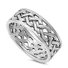 Load image into Gallery viewer, Sterling Silver Celtic Braid Shaped Plain RingsAnd Face Height 8mmAnd Band Width 8mm