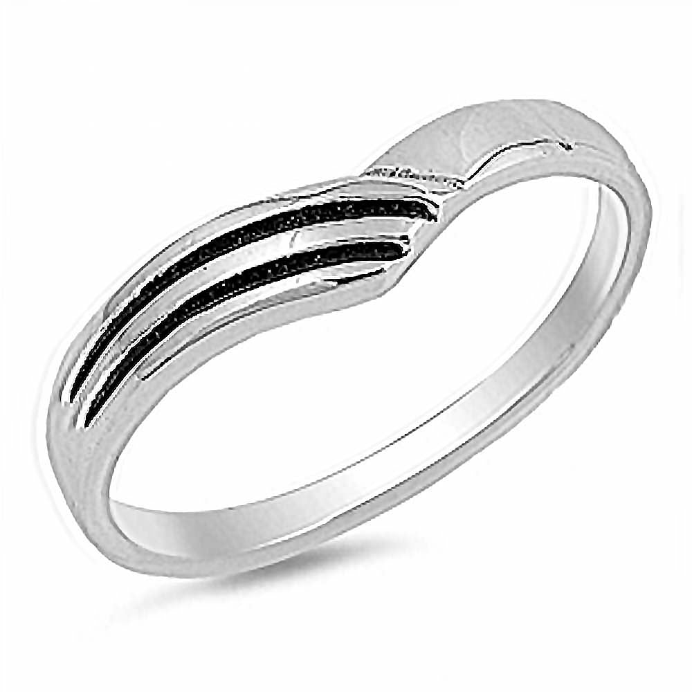 Sterling Silver Simply Design Ring with Face Height of 5MM