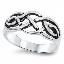 Load image into Gallery viewer, Sterling Silver Celtic Trinity Knot Ring with Face Height of 9MM