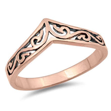 Load image into Gallery viewer, Sterling Silver Rose Gold Plated Curve Shaped Plain RingsAnd Face Height 8mm
