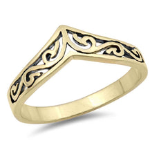 Load image into Gallery viewer, Sterling Silver Yellow Gold Plated Curve Shaped Plain RingsAnd Face Height 8mm