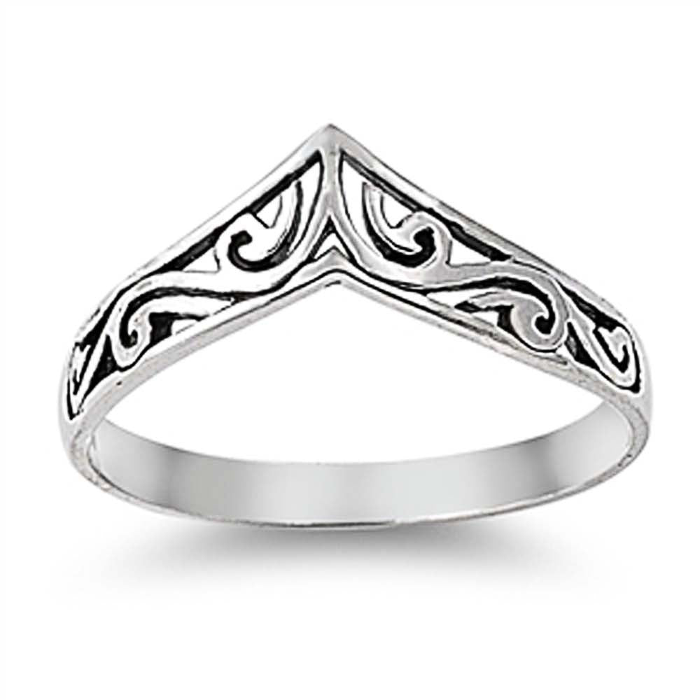 Sterling Silver Elegant Artistic Design Ring with Face Height of 8MM