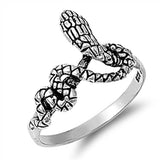 Sterling Silver Modish Snake Ring with Face Height of 14MM