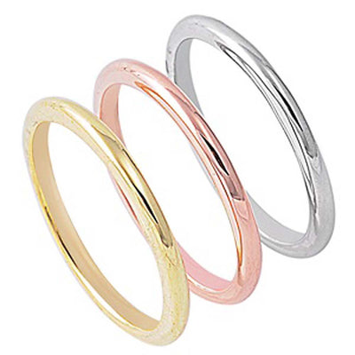 Sterling Silver Three Tone Rolling Shaped Plain RingsAnd Band Width 2.2mm