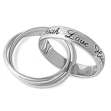 Load image into Gallery viewer, Sterling Silver Faith Hope Love Shaped Plain RingsAnd Face Height 5mmAnd Band Width 3mm