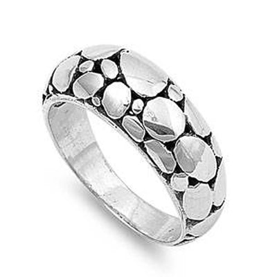 Sterling Silver Handmade Bali Design Shaped Plain RingsAnd Face Height 9mm