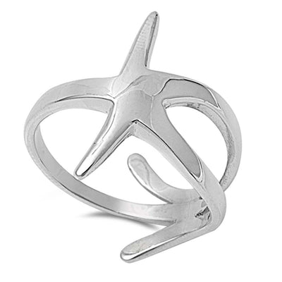 Sterling Silver Trendy Starfish with Face Height of 19MM