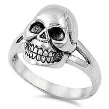 Load image into Gallery viewer, Sterling Silver Modish Skull on Top Ring with Face Height of 17MM