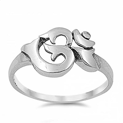 Sterling Silver Stylish Om Sign with Face Height of 10MM