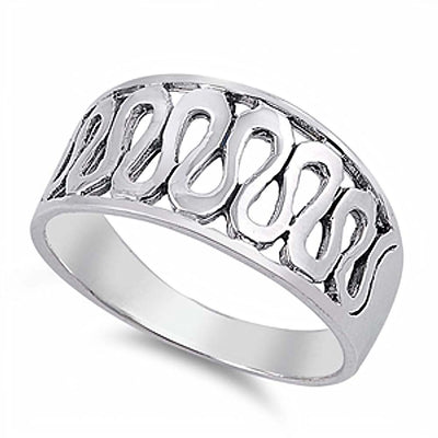 Sterling Silver EternalCurve Wide Band Ring with Face Height of 11MM