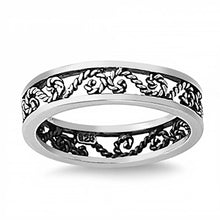 Load image into Gallery viewer, Sterling Silver Filigree Band Ring with face Height of 5MM