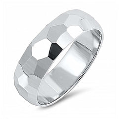 Sterling Silver 6MM Diamond Cut Band Ring