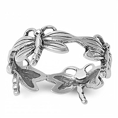 Sterling Silver Stylish Dragonfly with Face Height of 9MM