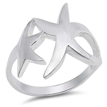 Load image into Gallery viewer, Sterling Silver Double Starfish Ring with Face Height of 21MM